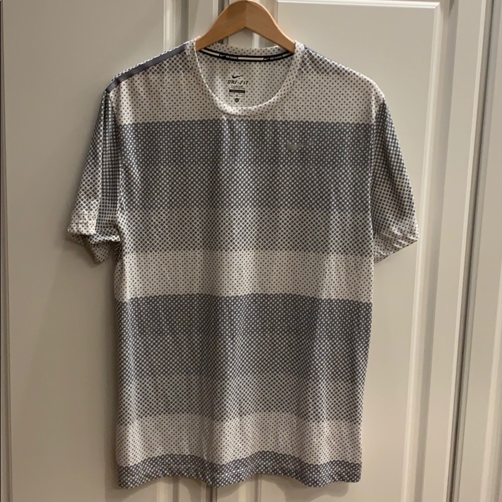 NIKE Running Men’s XL shirt Grey/White